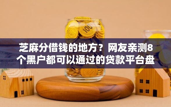 芝麻分借钱的地方？网友亲测8个黑户都可以通过的贷款平台盘点
