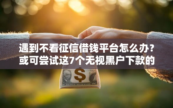遇到不看征信借钱平台怎么办？或可尝试这7个无视黑户下款的口子