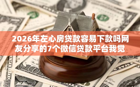 2026年左心房贷款容易下款吗网友分享的7个微信贷款平台我觉得不错！