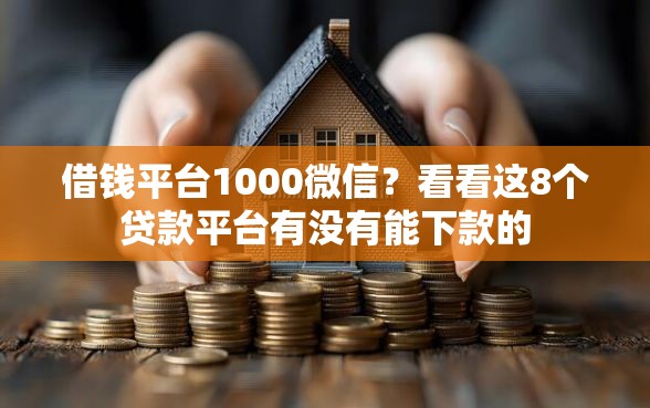 借钱平台1000微信？看看这8个贷款平台有没有能下款的