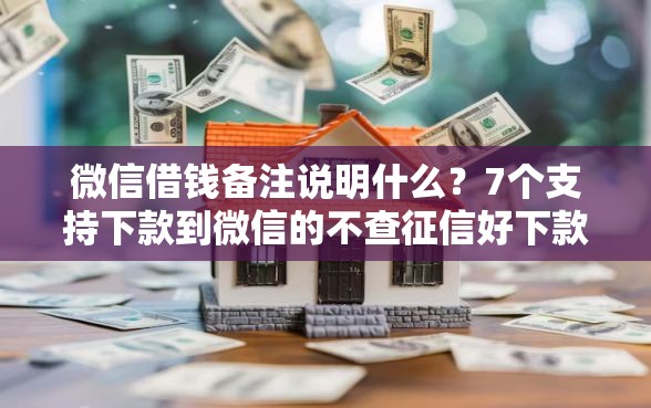 微信借钱备注说明什么？7个支持下款到微信的不查征信好下款的网贷平台