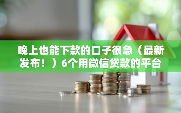 晚上也能下款的口子很急（最新发布！）6个用微信贷款的平台