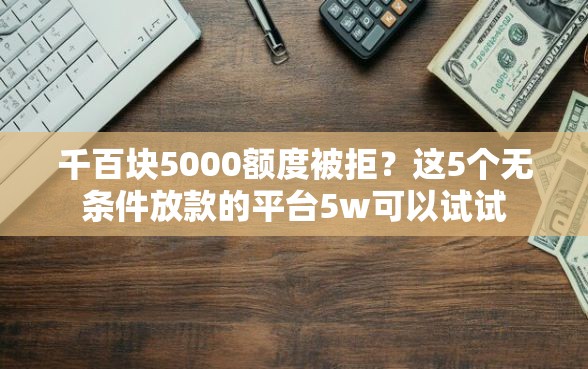 千百块5000额度被拒？这5个无条件放款的平台5w可以试试