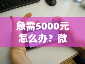 急需5000元怎么办？微信随便花在哪里借钱试试这5个无门槛平台