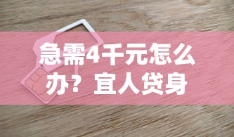 急需4千元怎么办？宜人贷身份验证不通过试试这6个无门槛平台