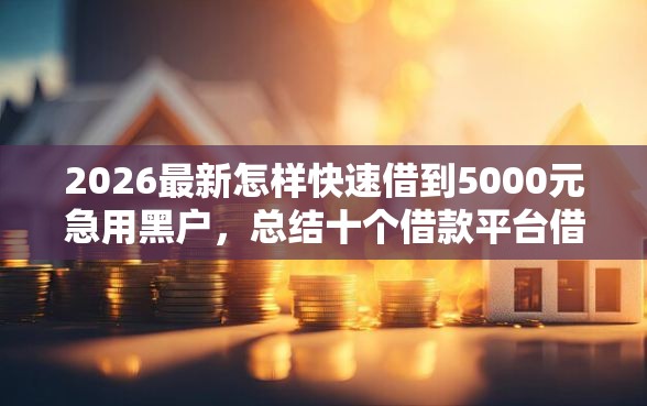 2026最新怎样快速借到5000元急用黑户，总结十个借款平台借钱利息低！