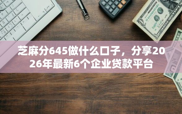 芝麻分645做什么口子，分享2026年最新6个企业贷款平台