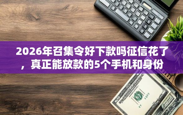 2026年召集令好下款吗征信花了，真正能放款的5个手机和身份证快速借钱口子推荐
