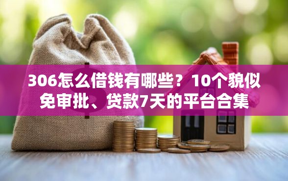 306怎么借钱有哪些？10个貌似免审批、贷款7天的平台合集