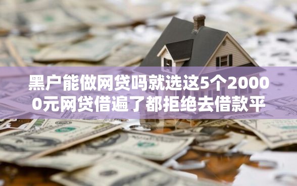 黑户能做网贷吗就选这5个20000元网贷借遍了都拒绝去借款平台借钱