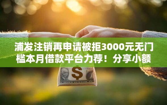 浦发注销再申请被拒3000元无门槛本月借款平台力荐！分享小额网贷口子3000元无门槛借款