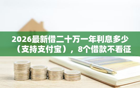 2026最新借二十万一年利息多少（支持支付宝），8个借款不看征信的平台无私分享