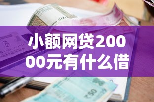 小额网贷20000元有什么借钱平台，秒下大额贷款的口子的5个平台介绍