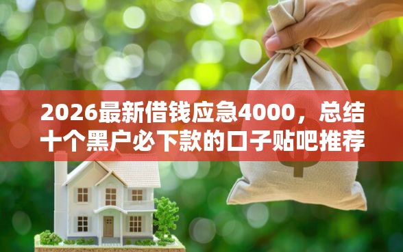2026最新借钱应急4000，总结十个黑户必下款的口子贴吧推荐！