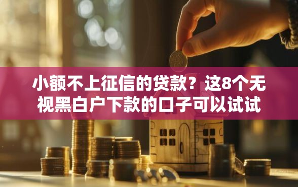 小额不上征信的贷款？这8个无视黑白户下款的口子可以试试