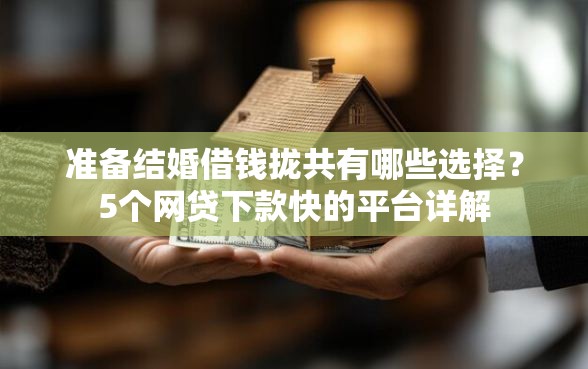 准备结婚借钱拢共有哪些选择？5个网贷下款快的平台详解