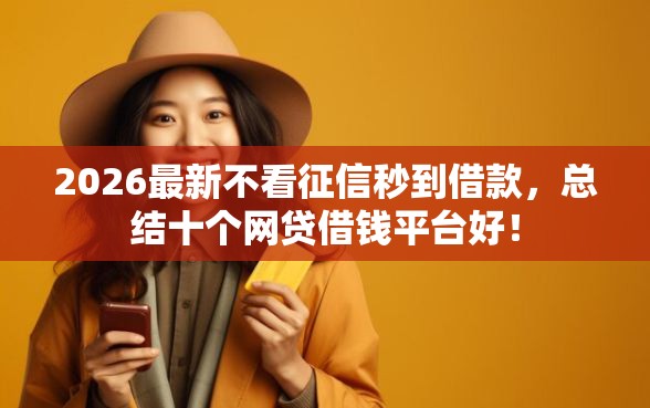 2026最新不看征信秒到借款，总结十个网贷借钱平台好！