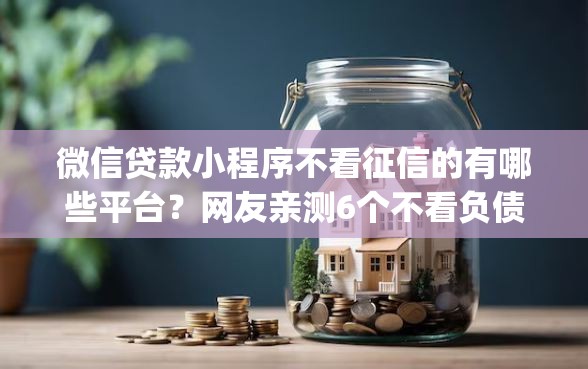 微信贷款小程序不看征信的有哪些平台？网友亲测6个不看负债秒下款的网贷app盘点
