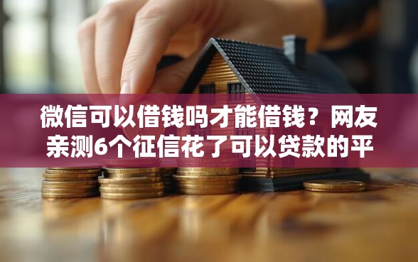 微信可以借钱吗才能借钱？网友亲测6个征信花了可以贷款的平台盘点
