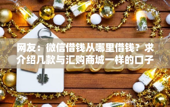 网友：微信借钱从哪里借钱？求介绍几款与汇购商城一样的口子