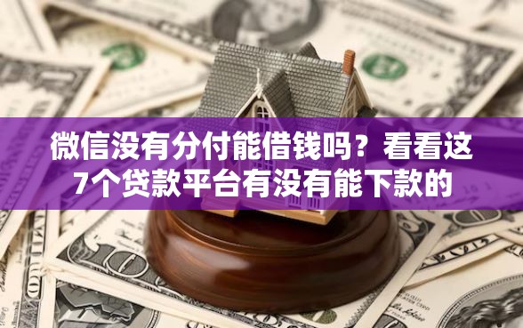 微信没有分付能借钱吗？看看这7个贷款平台有没有能下款的