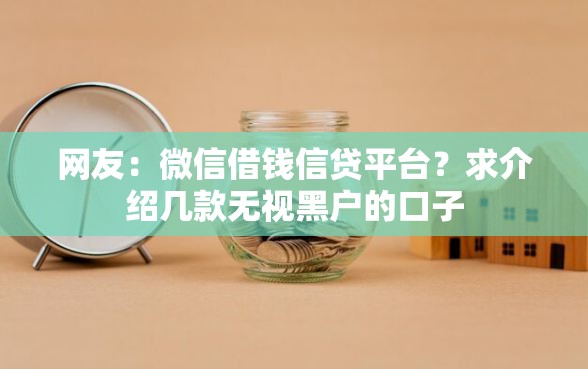 网友：微信借钱信贷平台？求介绍几款无视黑户的口子