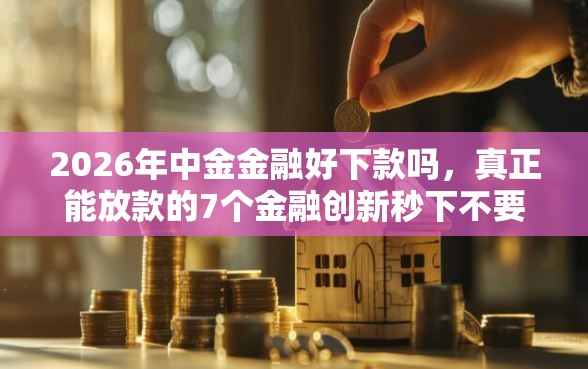 2026年中金金融好下款吗，真正能放款的7个金融创新秒下不要芝麻分的口子推荐