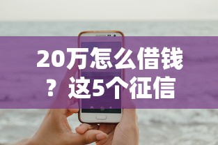 20万怎么借钱？这5个征信不好也能借款的平台可以试试