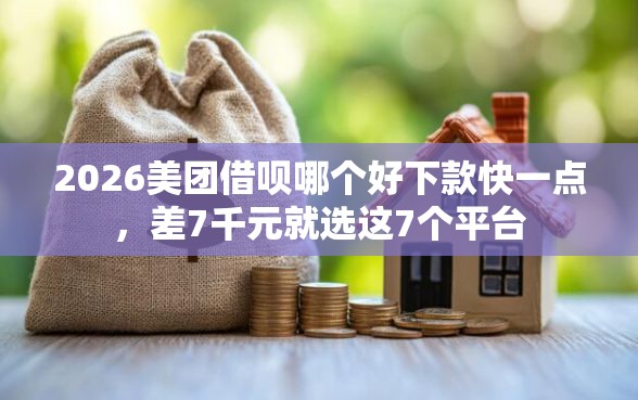 2026美团借呗哪个好下款快一点，差7千元就选这7个平台