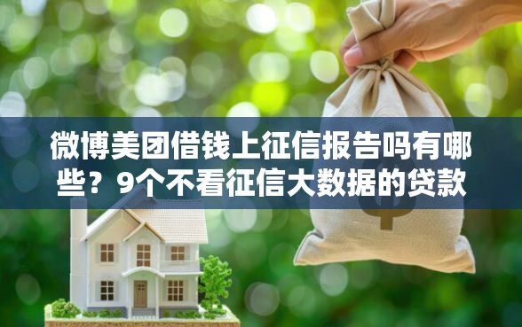 微博美团借钱上征信报告吗有哪些？9个不看征信大数据的贷款平台一定能下款推荐给你