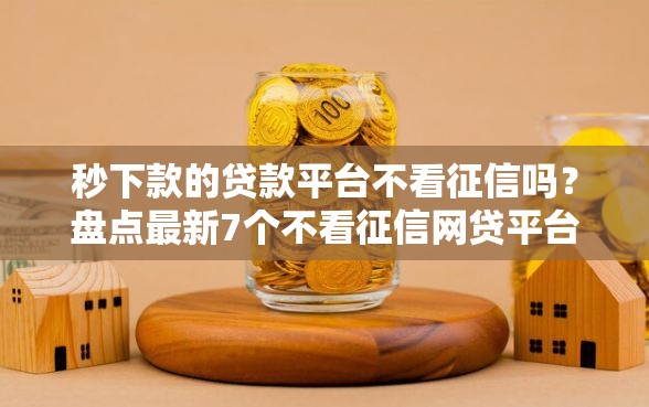 秒下款的贷款平台不看征信吗？盘点最新7个不看征信网贷平台放款快的软件