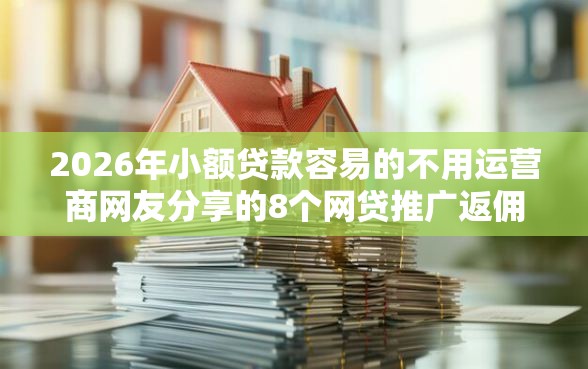 2026年小额贷款容易的不用运营商网友分享的8个网贷推广返佣平台我觉得不错！