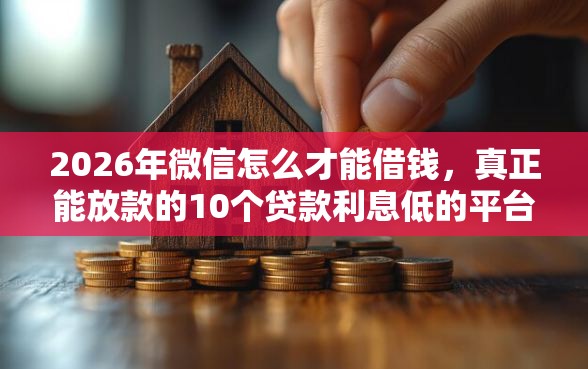 2026年微信怎么才能借钱，真正能放款的10个贷款利息低的平台推荐