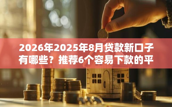 2026年2025年8月贷款新口子有哪些？推荐6个容易下款的平台