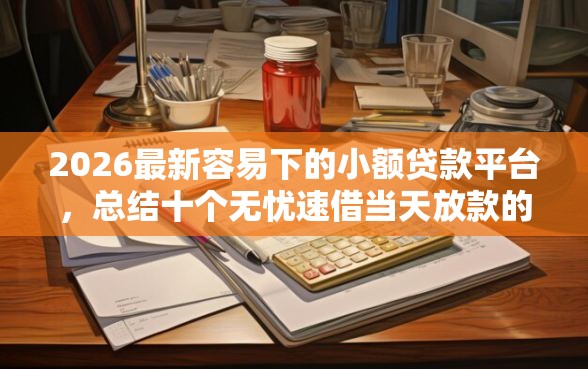 2026最新容易下的小额贷款平台，总结十个无忧速借当天放款的口子！