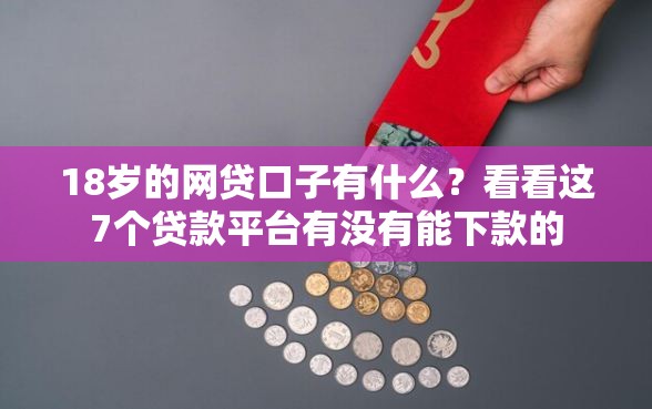 18岁的网贷口子有什么？看看这7个贷款平台有没有能下款的