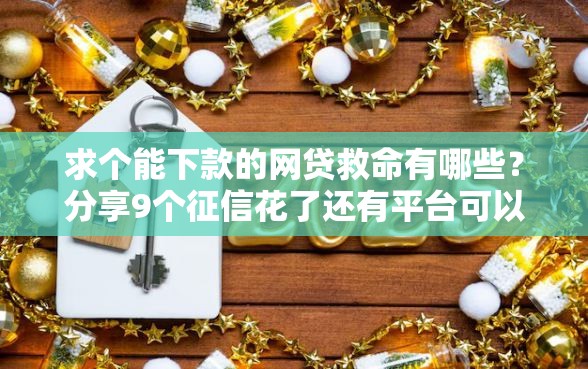 求个能下款的网贷救命有哪些？分享9个征信花了还有平台可以借款