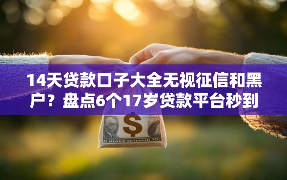 14天贷款口子大全无视征信和黑户？盘点6个17岁贷款平台秒到账给你参考