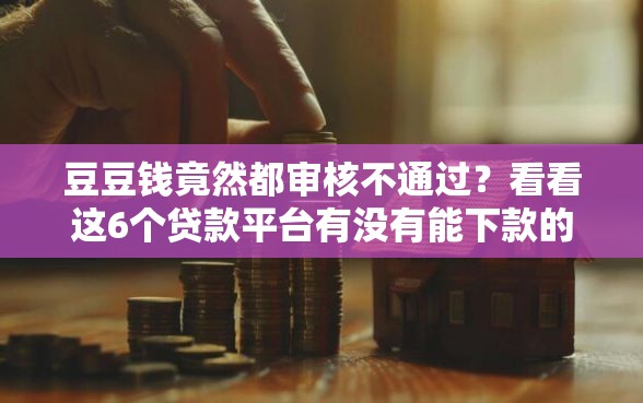 豆豆钱竟然都审核不通过？看看这6个贷款平台有没有能下款的