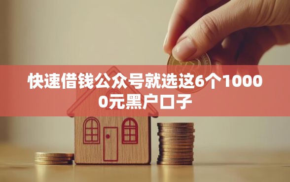 快速借钱公众号就选这6个10000元黑户口子
