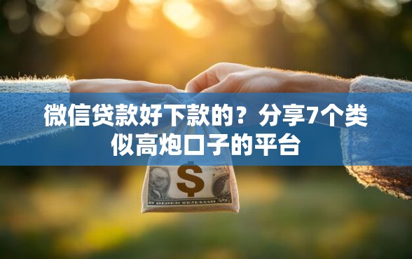 微信贷款好下款的？分享7个类似高炮口子的平台