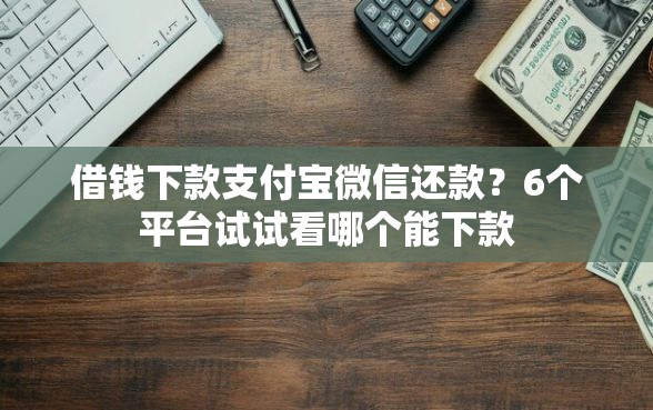 借钱下款支付宝微信还款？6个平台试试看哪个能下款