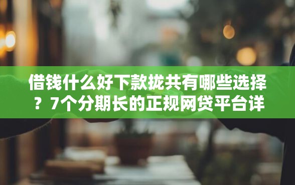 借钱什么好下款拢共有哪些选择？7个分期长的正规网贷平台详解