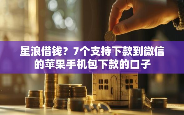 星浪借钱？7个支持下款到微信的苹果手机包下款的口子