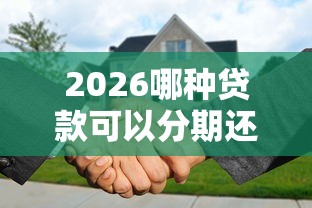 2026哪种贷款可以分期还，差20000元就选这7个平台