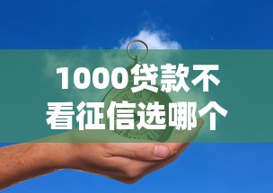 1000贷款不看征信选哪个平台？5个高额度贷款平台推荐