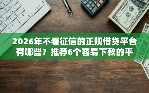 2026年不看征信的正规借贷平台有哪些？推荐6个容易下款的平台