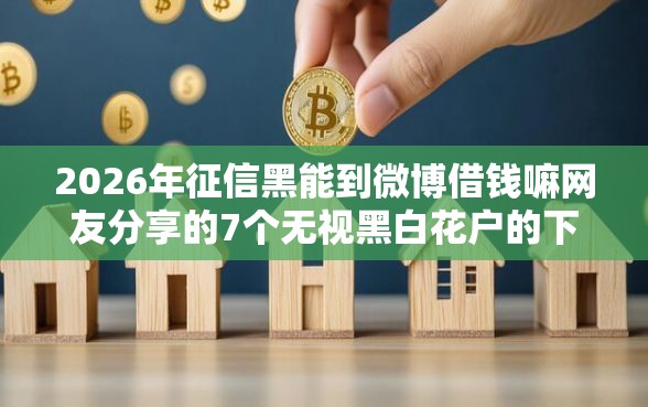 2026年征信黑能到微博借钱嘛网友分享的7个无视黑白花户的下款口子我觉得不错！