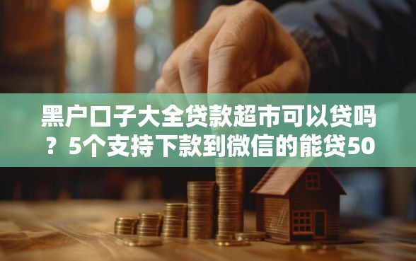 黑户口子大全贷款超市可以贷吗？5个支持下款到微信的能贷500到1000的贷款软件