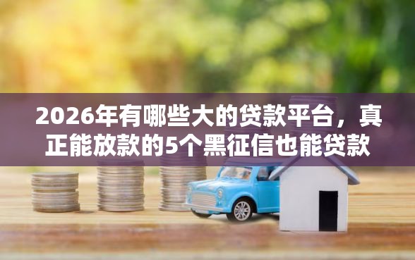2026年有哪些大的贷款平台，真正能放款的5个黑征信也能贷款的网贷平台推荐